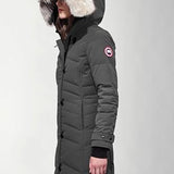 Canada Goose Lorette, Slim Fit, Women's Hooded Down Parka, Arctic Tech White Duck Down Fur