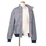 Gucci 642808 XDBK3 4321, Blue Multi, Size 10A, Girls' Bomber Jacket, Size 10A, Blue Multi