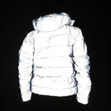 LZLRUN Rainbow Reflective, Unisex Hooded Winter Jacket, Cotton