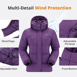 CAMEL CROWN, Black/Gray/Purple, Women's Puffer Jacket, Polyester, Black/Gray/Purple