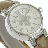 Louis Vuitton Tambour Forever Q121P Watch, Stainless Steel x Leather Strap, Brown, Quartz watch