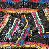 Chanel, Multicolor, Size 36, Women's Collection Line Sequin Collarless Cardigan Jacket, Cotton, 36, Multicolor