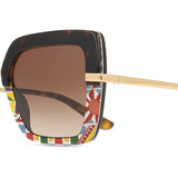 Dolce & Gabbana DG4373F Asian Fit 327813 Full Rim Tortoise Print Women's Sunglasses (UV Category 3)