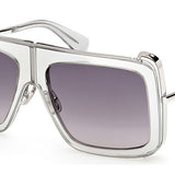 Max Mara MM0119 20B Full Rim Sunglasses, Transparent Shiny Gray/Silver, Women's
