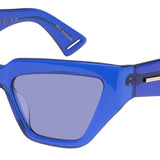 Karen Walker Wrap God Asian Fit KAS2349727 Full Rim Sunglasses for Women in Transparent Indigo Blue