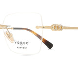 نظارات طبية نسائية من فوغ (Vogue Eyewear) موديل VO4320B 280، بدون إطار، باللون الذهبي