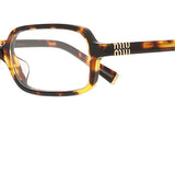 Miu Miu MU11ZSF Asian Fit 14L08N Blue-Light Block Full Rim Eyeglasses for Women (Honey Yellow Brown)
