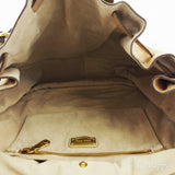 Vintage Miu Miu Handbag Logo Beige Brown Gold Women's