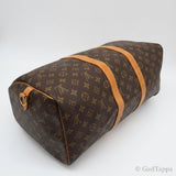 LOUIS VUITTON Monogram Keepall 45 M41428 Boston Bag Brown Coated Canvas Leather Women's - Pre-Owned