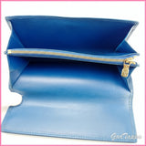 Louis Vuitton Epi Leather Long Wallet / Pochette Porte Monnaie Credit Toledo Blue Women's Pre-owned