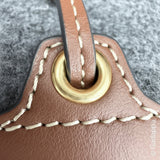 Vintage Anya Hindmarch Eyes Tote Bag for Women, Felt and Leather, Garay/Brown, Gold Hardware