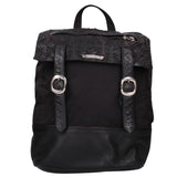 Chrome Hearts, Black/Silver, MOTO BACKPACK CROSS Cemetery Cross Patch Leather Backpack, Leather, Black/Silver