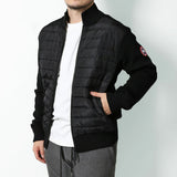 Canada Goose HYBRIDGE KNIT JACKET 6830M, Black, Sizes S/M/L, Men's Zip-Up Blouson, Wool Polyamide Duck Down Feather, Sizes S/M/L, Black