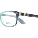 Guess GU2948-N Asian Fit 089 Full Rim Frosted Turquoise Tortoise Women's Eyeglasses