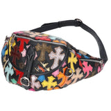Chrome Hearts, Black/Silver/Multi, #1 SNAT PACK MULTI Cross Patch Leather Waist Bag, Leather, Black/Silver/Multi