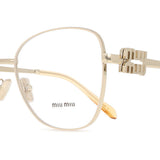 Miu Miu MU50XV 14M1O1 Full Rim Eyeglasses in Beige Brown/Gold for Women