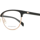 Rag & Bone RNB3060/G 807 Full Rim Eyeglasses, Black & Gold, Women's