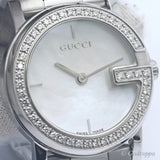 GUCCI G-Round Bezel Diamond YA101510 101L Women's Watch Stainless Steel