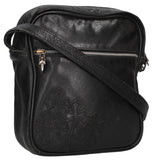 Chrome Hearts, Black/Silver, TAKA BAG Cemetery Cross Patch Leather Shoulder Bag, Leather, Black/Silver