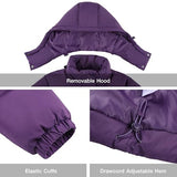 CAMEL CROWN, Black/Gray/Purple, Women's Puffer Jacket, Polyester, Black/Gray/Purple