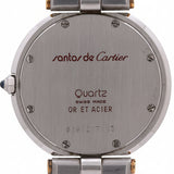 Cartier SS x YG Santos Round 8191204137 Quartz White Dial Men's Watch - Pre-owned
