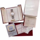 Cartier SS x YG Santos Round 8191204137 Quartz White Dial Men's Watch - Pre-owned