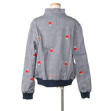 Gucci 642808 XDBK3 4321, Blue Multi, Size 10A, Girls' Bomber Jacket, Size 10A, Blue Multi