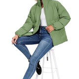 Neineiwu Women's Oversized Short Puffer Jacket, Polyester, Sizes XS/S/M/L/XL