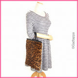 Vintage LOEWE Handbag Leopard Beige x Brown x Black Women's
