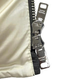 Prada, Dark Gray, Size 40, Women's Fox Fur and Leather Trimmed Logo Belt Down Jacket, Polyamide, 40, Dark Gray
