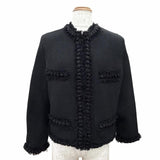 Chanel, Black, Size 40, Métiers d'Art Collarless Jacket, Silk/Polyamide/Elastane, 40, Black