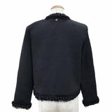 Chanel, Black, Size 40, Métiers d'Art Collarless Jacket, Silk/Polyamide/Elastane, 40, Black
