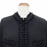 Chanel, Black, Size 40, Métiers d'Art Collarless Jacket, Silk/Polyamide/Elastane, 40, Black