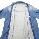 Prada, Blue, Size 38 (M), Women's Distressed Oversized Denim Jacket, Cotton, 38 (M), Blue