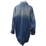 Prada, Blue, Size 38 (M), Women's Distressed Oversized Denim Jacket, Cotton, 38 (M), Blue