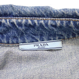 Prada, Blue, Size 38 (M), Women's Distressed Oversized Denim Jacket, Cotton, 38 (M), Blue