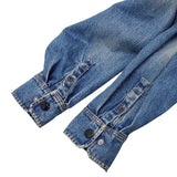 Prada, Blue, Size 38 (M), Women's Distressed Oversized Denim Jacket, Cotton, 38 (M), Blue