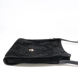 Chrome Hearts, Black, BS Flare Square Pocket Suede Leather Shoulder Bag, Calfskin, Black