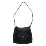 Chrome Hearts, Black, BS Flare Square Pocket Suede Leather Shoulder Bag, Calfskin, Black