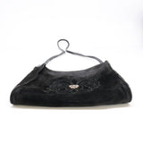 Chrome Hearts, Black, BS Flare Square Pocket Suede Leather Shoulder Bag, Calfskin, Black