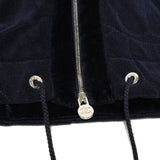 Chanel, Navy, Size 38, Camellia Pile Zip-Up Hoodie, Cotton, 38, Navy
