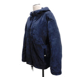 Chanel, Navy, Size 38, Camellia Pile Zip-Up Hoodie, Cotton, 38, Navy