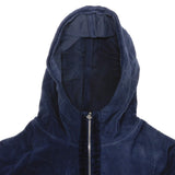 Chanel, Navy, Size 38, Camellia Pile Zip-Up Hoodie, Cotton, 38, Navy