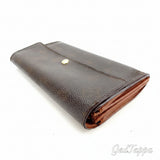 Louis Vuitton Monogram Pochette Porte Monnaie Credit Long Wallet, Brown, Women's, Pre-owned