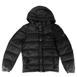 Prada, Black, Size 46, Men's Triangle Logo Hooded Down Jacket, Polyester, 46, Black