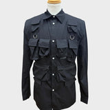 Prada, Black, Size 46, Men's Utility Multi-Pocket Shirt Jacket, 46, Black