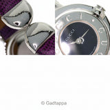 Gucci 6600L Turn-Face Watch Stainless Steel/Leather Women's