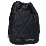 Chrome Hearts, Navy/Silver, DRW STRNG SACK CRS PATCH UA 30th Anniversary Drawstring Quilted Pouch Bag, Navy/Silver