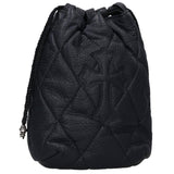 Chrome Hearts, Navy/Silver, DRW STRNG SACK CRS PATCH UA 30th Anniversary Drawstring Quilted Pouch Bag, Navy/Silver