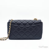 CHANEL Matelassé Chain Shoulder Bag AS5863 Black/Gold Lambskin - Pre-owned